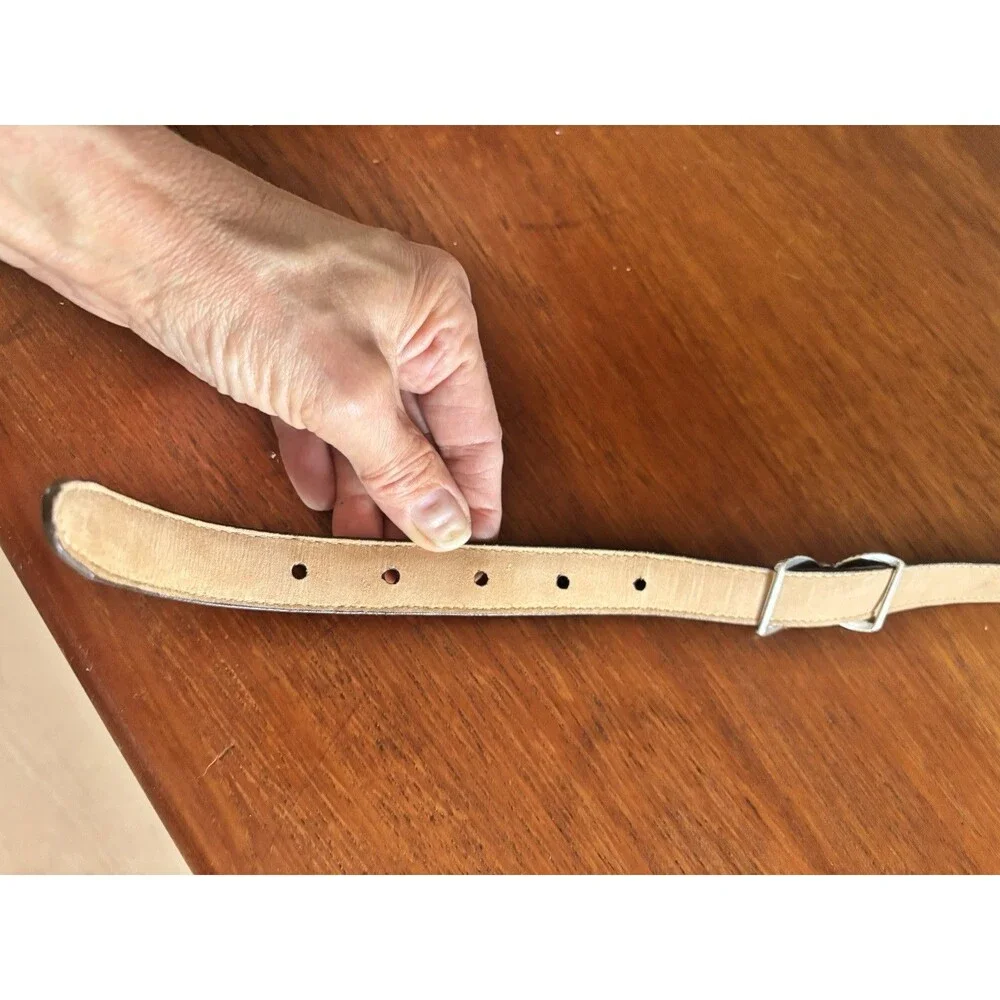 Vintage 90s BRIGHTON Two-Toned CONCHO Leather Belt SIZE SMALL Croc Embossed